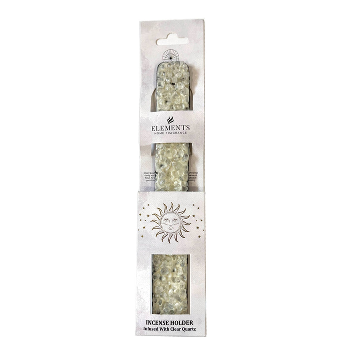 Elements Crystal Wooden Incense Burner - Clear Quartz