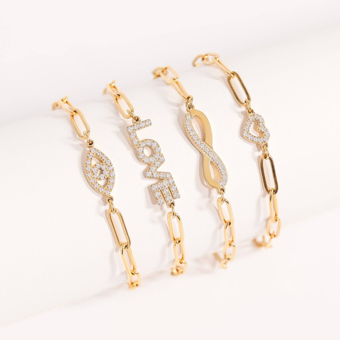 "Love" Paperclip Chain Bracelet
