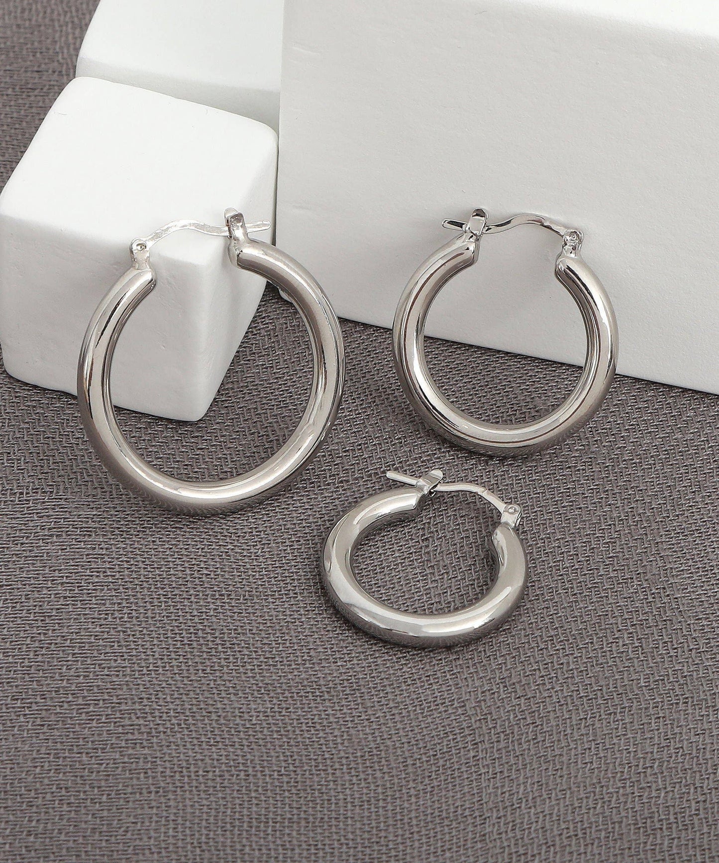 Silvertone Hoop Earrings
