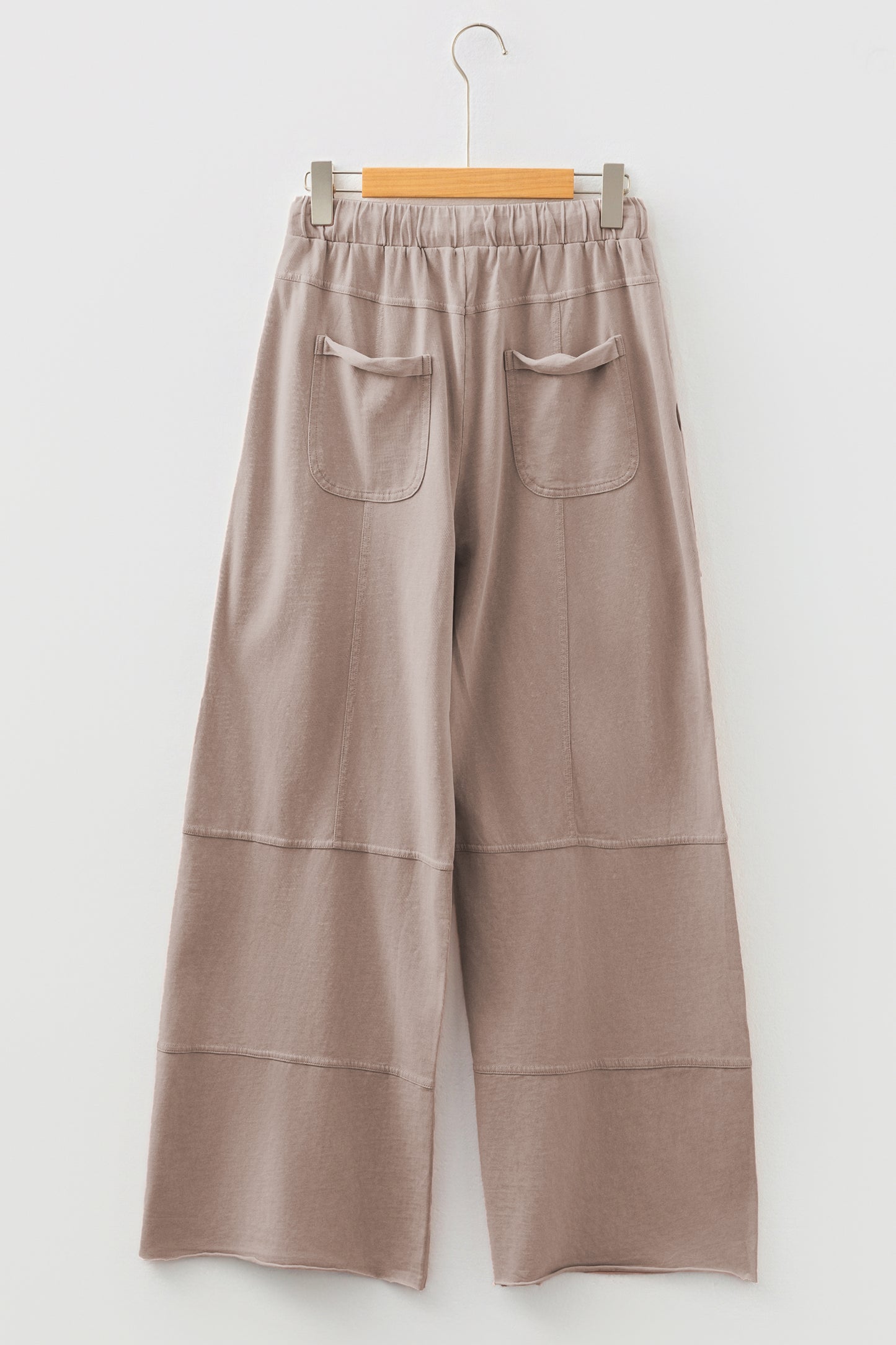 Black Mineral Wash Exposed Seam Wide Leg Cargo Pants