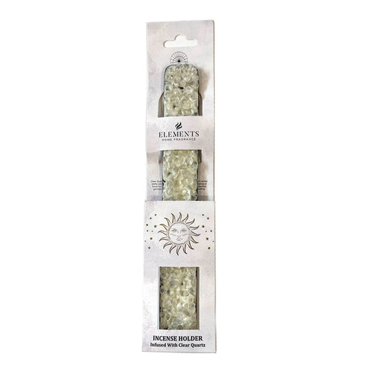 Elements Crystal Wooden Incense Burner - Clear Quartz