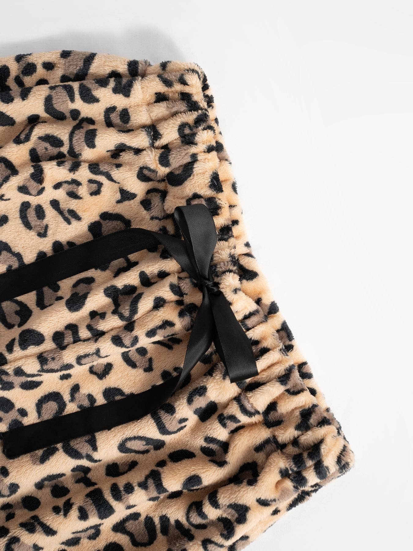 Leopard Plush Lounge wide leg trousers