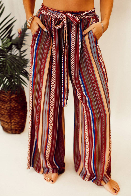 Boho Ethnic Wide Leg Pants
