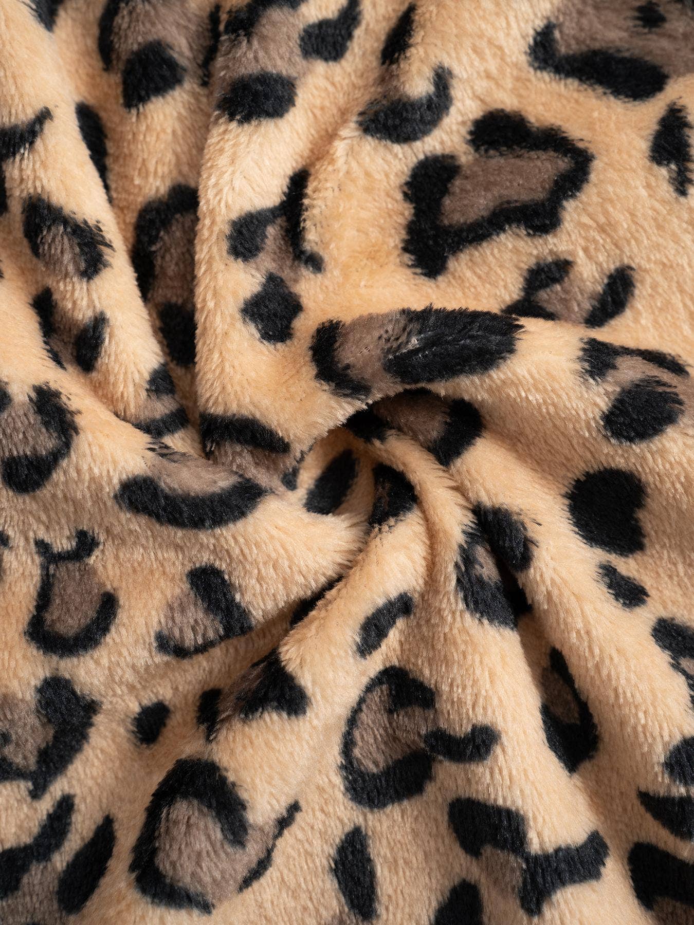 Leopard Plush Lounge wide leg trousers